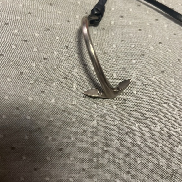 Like new Miansai sterling silver anchor cuff w/ blue leather wrap - Picture 5 of 5